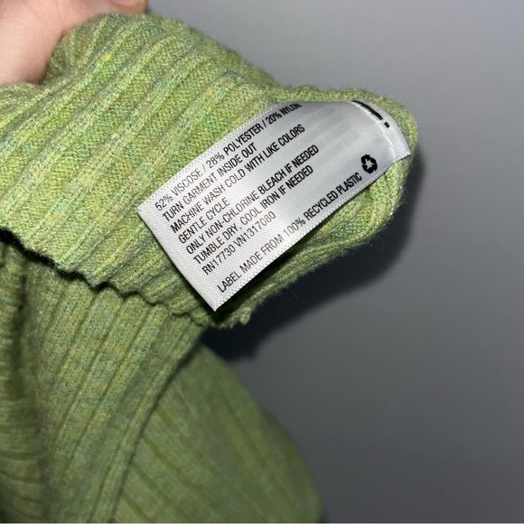 Women's Wild Fable Chartreuse Green Cropped Sweater - Picture 6 of 8